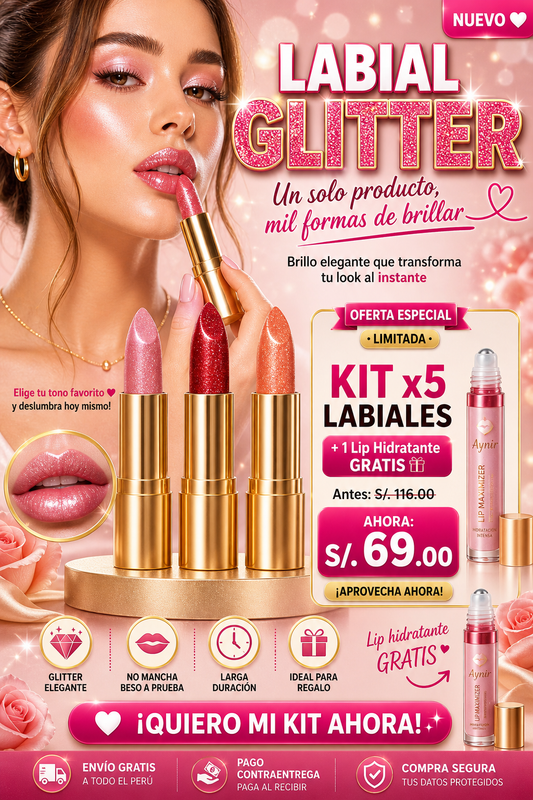 LABIAL GLITTER + REGALO